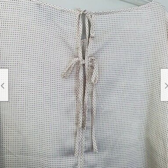 Banana Republic Pin Dot Tie Back Long Sleeve Top - Picture 2 of 4